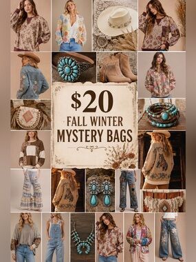$20 Fall Winter MYSTERY Boutique bohemian western casual women’s Boho Bags S-XL